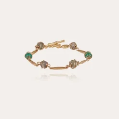 Gas Bijoux Perla Serti bracelet gold - Aventurine & Grey Agate^Femme Bracelets