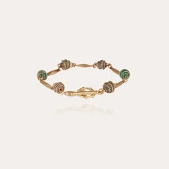 Gas Bijoux Perla Serti bracelet gold - Aventurine & Grey Agate^Femme Bracelets