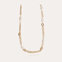 Gas Bijoux Rainbow Biwa long necklace gold^Femme Sautoirs