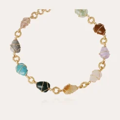 Gas Bijoux Rainbow multi necklace gold^Femme Colliers