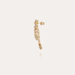 Gas Bijoux Riviera asymetric earrings small size gold - Zirconia^Femme Boucles D'oreilles