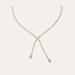 Gas Bijoux Riviera asymetric necklace gold - Zirconia^Femme Colliers