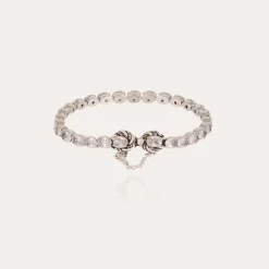 Gas Bijoux Riviera Fleur bracelet large size silver - Zirconia^Homme Bracelets Homme