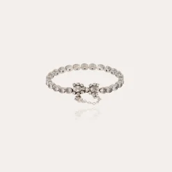 Gas Bijoux Riviera Fleur bracelet large size silver - Zirconia^Femme Bracelets