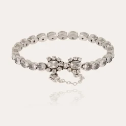 Gas Bijoux Riviera Fleur bracelet large size silver - Zirconia^Femme Bracelets