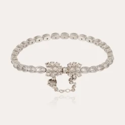 Gas Bijoux Riviera Fleur bracelet small size rhodium finish - Zirconia^Femme Bracelets