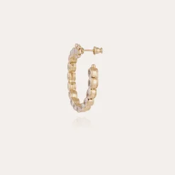 Gas Bijoux Riviera hoop earrings large size gold - Zirconia^Femme Boucles D'oreilles