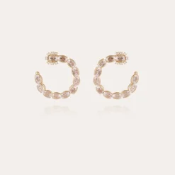 Gas Bijoux Riviera hoop earrings small size gold - Zirconia^Femme Boucles D'oreilles