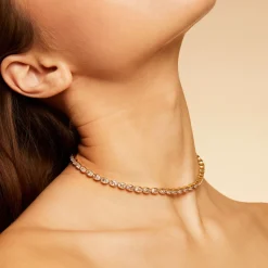 Gas Bijoux Riviera Simple necklace large size gold - Zirconia^Femme Colliers