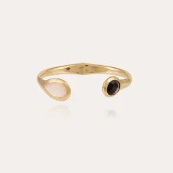 Gas Bijoux Saint Germain bracelet large size gold - Grey & White Mother-of-pearl^Femme Bracelets