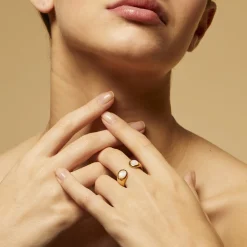 Gas Bijoux Saint Germain ring gold - White Mother-of-pearl^Femme Bagues