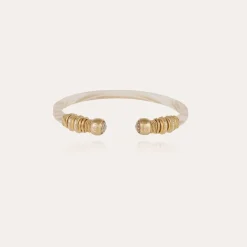 Gas Bijoux Sari Bis strass bracelet acetate gold - Ivory^Femme Bracelets