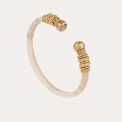 Gas Bijoux Sari Bis strass bracelet acetate gold - Ivory^Femme Bracelets