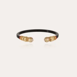 Gas Bijoux Sari Bis strass bracelet acetate gold - Black^Femme Bracelets