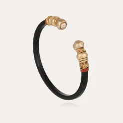 Gas Bijoux Sari Bis strass bracelet acetate gold - Black^Femme Bracelets