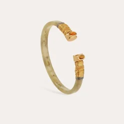 Gas Bijoux Sarina Bis bracelet acetate gold - Verdigris - Tiger eye's^Femme Bracelets