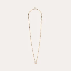 Gas Bijoux Scapulaire Serti necklace gold - White Mother-of-pearl & Crystal^Femme Colliers|Scapulaire & Billy Découvrir