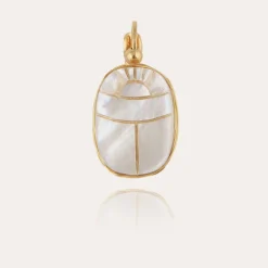 Gas Bijoux Scaramouche earrings gold - White Mother-of-pearl^Femme Boucles D'oreilles