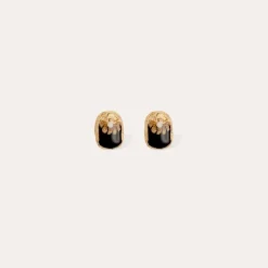 Gas Bijoux Scaramouche studs earrings enamel gold^Femme Boucles D'oreilles