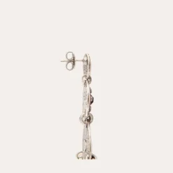 Gas Bijoux Sequin triple rows earrings silver^Femme Boucles D'oreilles