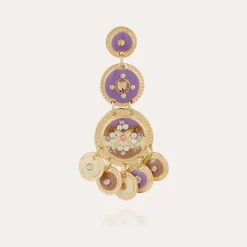 Gas Bijoux Sequin triple rows earrings gold^Femme Boucles D'oreilles