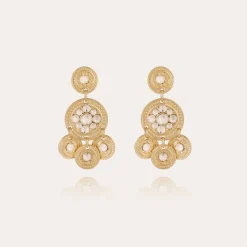 Gas Bijoux Sequin two rows earrings gold^Femme Boucles D'oreilles|Bijoux Dorés