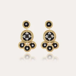 Gas Bijoux Sequin two rows earrings gold^Femme Boucles D'oreilles