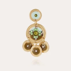 Gas Bijoux Sequin two rows earrings gold^Femme Boucles D'oreilles