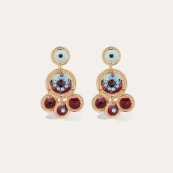 Gas Bijoux Sequin two rows earrings gold^Femme Boucles D'oreilles