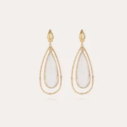Gas Bijoux Serti Cage earrings large size gold -^Femme Boucles D'oreilles