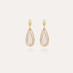 Gas Bijoux Serti Cage small size gold -^Femme Boucles D'oreilles