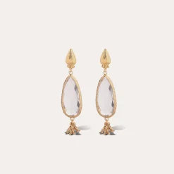 Gas Bijoux Serti Goutte earrings small size gold -^Femme Boucles D'oreilles