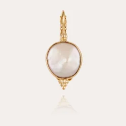 Gas Bijoux Serti mother-of-pearl earrings gold - White Mother-of-pearl^Femme Boucles D'oreilles