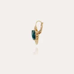 Gas Bijoux Serti Talisman earrings small size gold - Blue Apatite^Femme Boucles D'oreilles