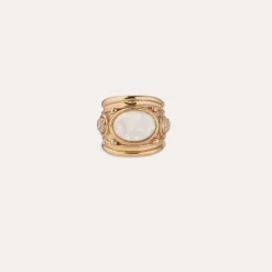 Gas Bijoux Simone ring gold - Strass & Mother-of-pearl^Femme Bagues