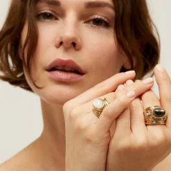 Gas Bijoux Simone ring gold - Strass & Mother-of-pearl^Femme Bagues