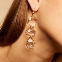 Gas Bijoux Sireine earrings gold - Cristal^Femme Boucles D'oreilles