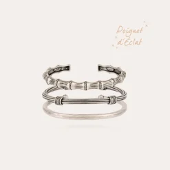 Gas Bijoux Sparkling set Bambou, Ariane & Lino silver^Homme Bracelets Homme|Joncs Homme