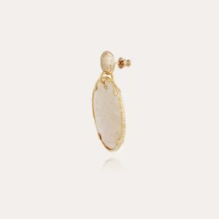 Gas Bijoux Sun Diva earrings large size gold - White Mother-of-pearl^Femme Boucles D'oreilles