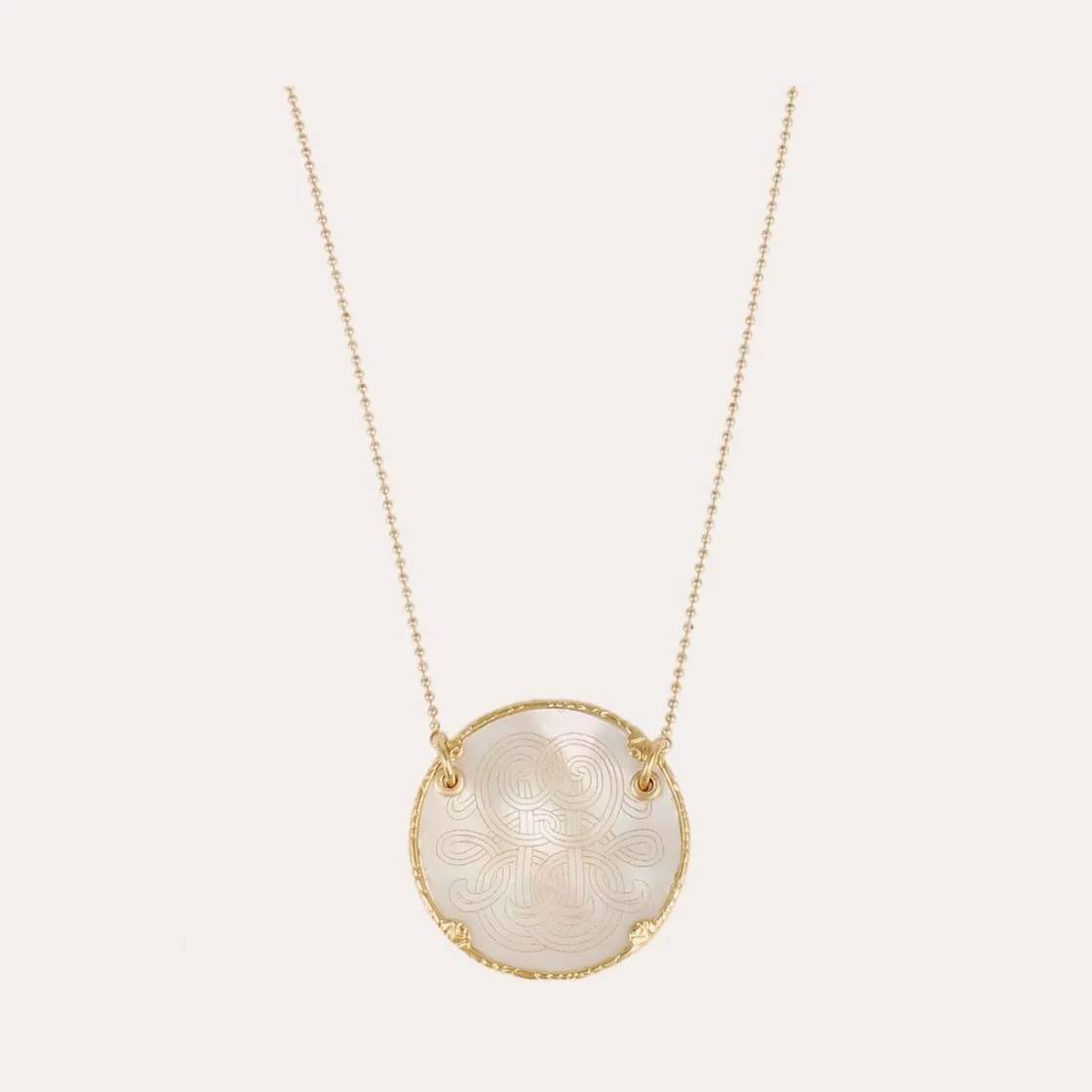Gas Bijoux Sun Diva necklace large size gold - White Mother-of-pearl^Femme Colliers