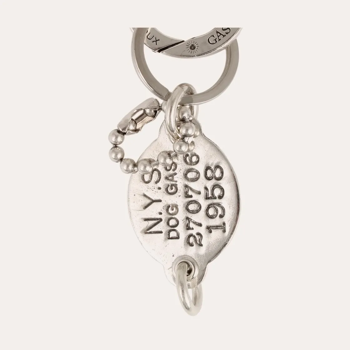 Gas Bijoux Tag key ring silver^ Broches & Porte-clefs