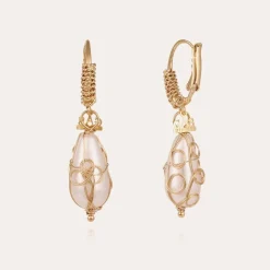 Gas Bijoux Tao Biwa earrings small size gold^Femme Boucles D'oreilles