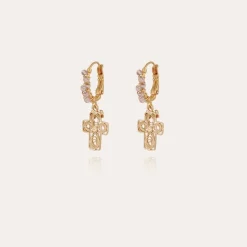 Gas Bijoux Tao Croix Yuca beads earrings gold^Femme Boucles D'oreilles