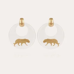Gas Bijoux Tiger earrings acetate gold - Clear^Femme Boucles D'oreilles