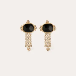 Gas Bijoux Tiki earrings gold - Black Basalt^Femme Boucles D'oreilles