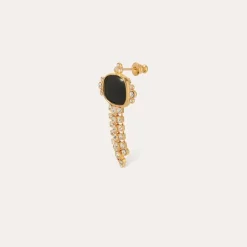 Gas Bijoux Tiki earrings gold - Black Basalt^Femme Boucles D'oreilles