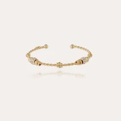 Gas Bijoux Torsade 3 strass bangle small size gold^Femme Bracelets