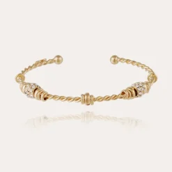 Gas Bijoux Torsade 3 strass bangle small size gold^Femme Bracelets