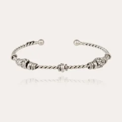 Gas Bijoux Torsade 3 strass bangle small size silver^Femme Bracelets