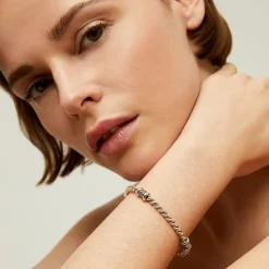 Gas Bijoux Torsade bangle bracelet silver^Femme Bracelets|Bijoux Argentés